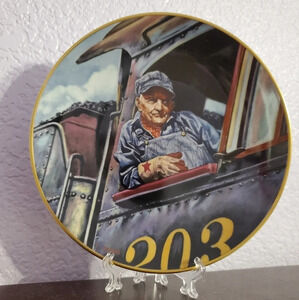 Christian Bell Porcelain Ltd. The Engineer Train Plate T. XARAS Collection